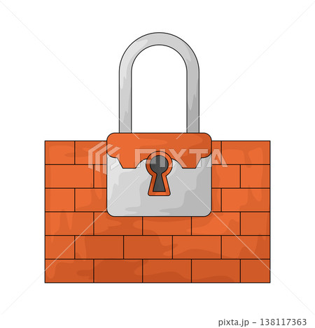 Illustration of Firewall Lock Illustration of Firewall Lock 138117363