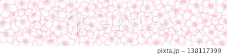 桜の花の背景素材_桜の花の帯ポップ_横長タイトル用背景素材 桜の花の背景素材_桜の花の帯ポップ_横長タイトル用背景素材 138117399