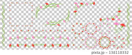 Carnation frame and decoration set 138118332