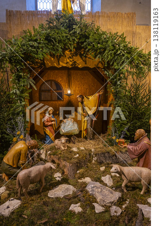 Nativity scene depicting birth of Jesus Christ in Prague Nativity scene depicting birth of Jesus Christ in Prague 138119163