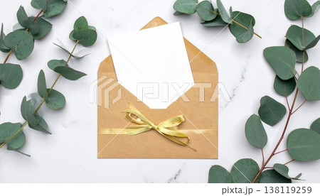 A heartfelt with note nestled within a beautifully crafted envelope, surrounded 138119259