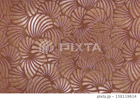 Copper art deco fan pattern tapestry background 138119614