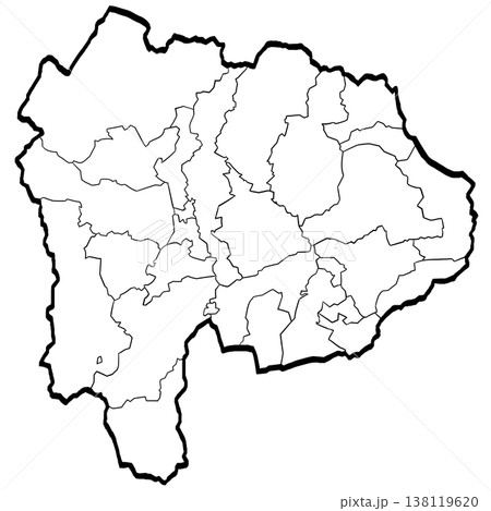 山梨県地図・市町村区分のイラスト (筆タッチ) シンプル 山梨県地図・市町村区分のイラスト (筆タッチ) シンプル 138119620