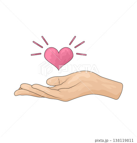 Illustration of Hand Heart Illustration of Hand Heart 138119811
