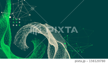 The abstract wave is made in a frame style. Template for science and technology presentation. Vector art. The abstract wave is made in a frame style. Template for science and technology presentation. Vector art. 138120780