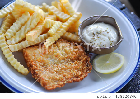 fish and chip or fried fish with French fries and dip fish and chip or fried fish with French fries and dip 138120846