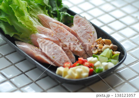 pickled pork sausage, fermented pork and chili or sour pork with vegetable 138121057