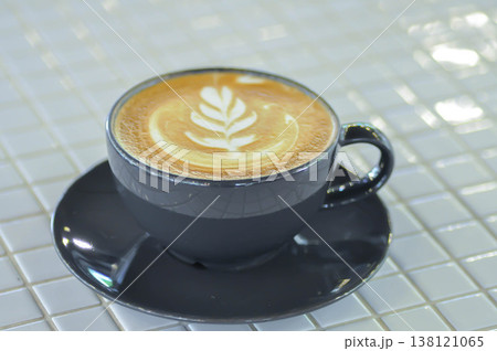 hot cofffee, cappuccino coffee or latte coffee or flat white or latte artor hot latte coffee 138121065