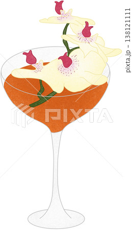 orange cocktail with flower orange cocktail with flower 138121111