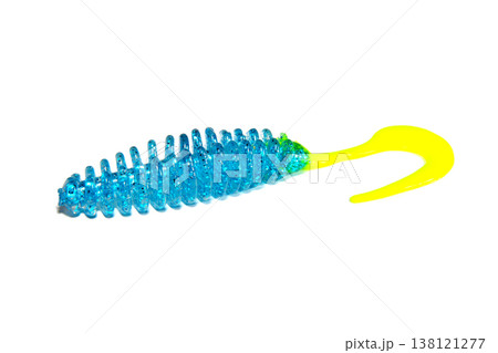 silicone bait for fishing on white background 138121277