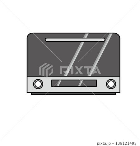 グレーの家電アイコンセット（モノクロ・線画・シンプル・生活家電） 138121495