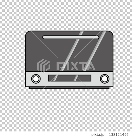 グレーの家電アイコンセット（モノクロ・線画・シンプル・生活家電） 138121495