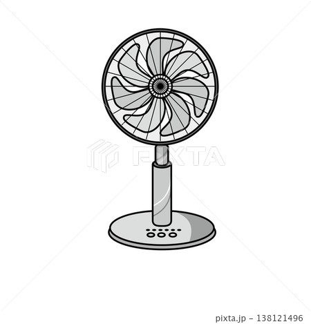 グレーの家電アイコンセット（モノクロ・線画・シンプル・生活家電） 138121496