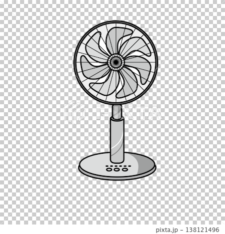 グレーの家電アイコンセット（モノクロ・線画・シンプル・生活家電） 138121496