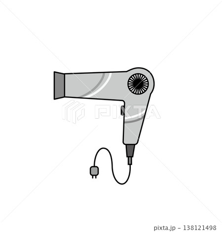 グレーの家電アイコンセット（モノクロ・線画・シンプル・生活家電） 138121498