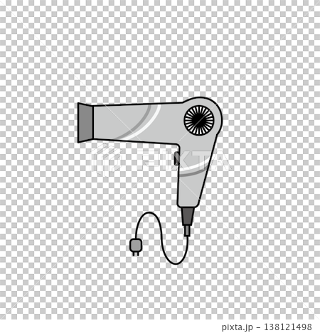 グレーの家電アイコンセット（モノクロ・線画・シンプル・生活家電） 138121498