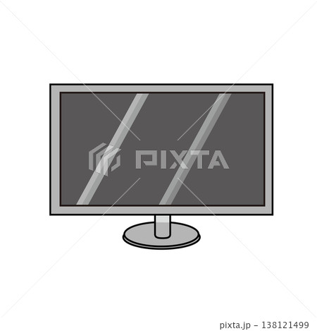 グレーの家電アイコンセット（モノクロ・線画・シンプル・生活家電） 138121499