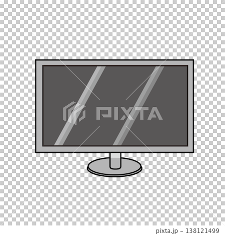 グレーの家電アイコンセット（モノクロ・線画・シンプル・生活家電） 138121499