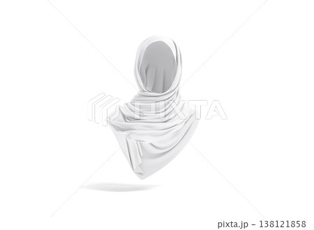Blank white woman muslim hijab mockup png, transparent background, 3d rendering. Empty female religion headgear mock up cut out. Clear shayla or khimar headscarf for traditional apparel template. Blank white woman muslim hijab mockup png, transparent background, 3d rendering. Empty female religion headgear mock up cut out. Clear shayla or khimar headscarf for traditional apparel template. 138121858