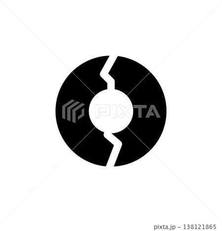 disc error icon. Perfect for application, web, logo and presentation template. icon design solid style disc error icon. Perfect for application, web, logo and presentation template. icon design solid style 138121865