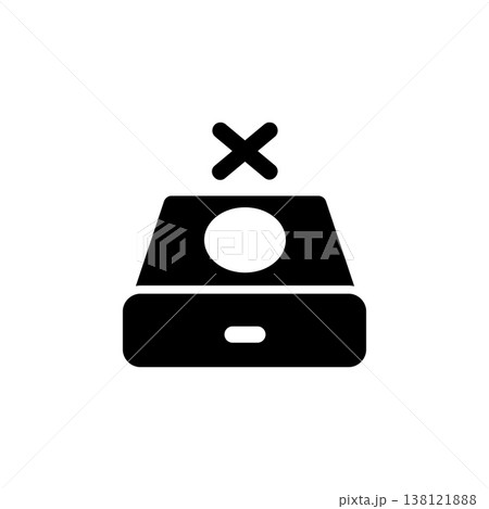 disc drive off icon. Perfect for application, web, logo and presentation template. icon design solid style disc drive off icon. Perfect for application, web, logo and presentation template. icon design solid style 138121888