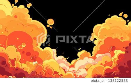 Vibrant Cartoon Explosion Clouds Vibrant Cartoon Explosion Clouds 138122388