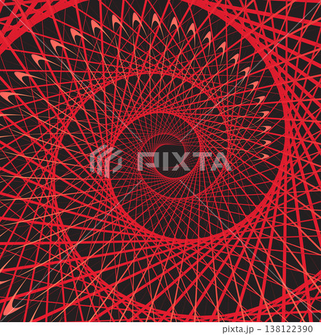 Abstract red spiral vortex on black background 138122390