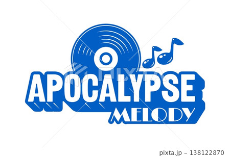 Blue Y2K streetwear apocalypse melody icon or label. Brand graphic funky print, streetwear futuristic Y2K isolated vector icon. Apparel typography vintage label element or clothing text retro emblem 138122870