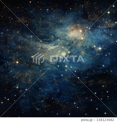 Mystical Space Nebula with Glittering Stars and Celestial Clouds, Perfect for Backgrounds 138123082