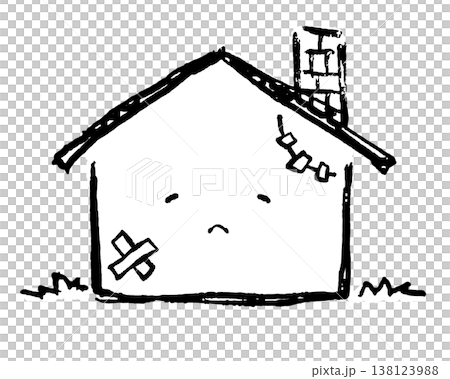 ボロボロの家のイラスト ボロボロの家のイラスト 138123988