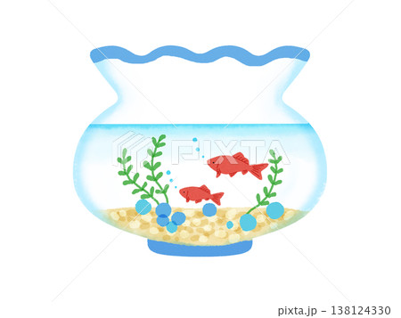 夏イメージの金魚鉢のイラスト 138124330