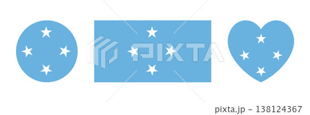 Federated States of Micronesia flag in heart, rectangle, circle shapes sticker, badge. Set of National Micronesia flag heart shaped, round, rectangular icon, button. Country flag rounded symbol. Federated States of Micronesia flag in heart, rectangle, circle shapes sticker, badge. Set of National Micronesia flag heart shaped, round, rectangular icon, button. Country flag rounded symbol. 138124367