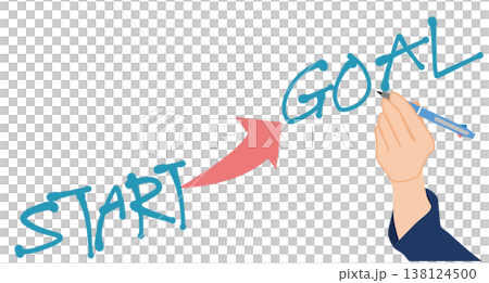 目標達成へのロードマップのイラスト 138124500