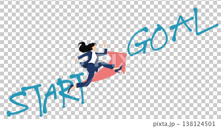 目標達成へのロードマップのイラスト 138124501