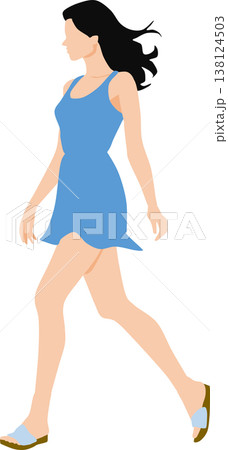 夏服を着た女性のイラスト 夏服を着た女性のイラスト 138124503
