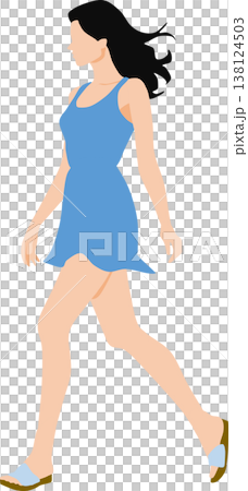 Illustration of a woman wearing summer clothes Illustration of a woman wearing summer clothes 138124503