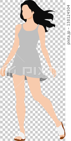 Illustration of a woman wearing summer clothes Illustration of a woman wearing summer clothes 138124504