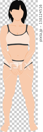 ダイエットに成功した女性のイラスト 138124516