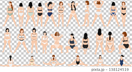 成功節食的女人的插圖 138124519