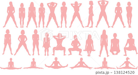 ダイエットに成功した女性のイラスト ダイエットに成功した女性のイラスト 138124520