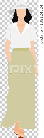 夏服を着た女性のイラスト 夏服を着た女性のイラスト 138124524