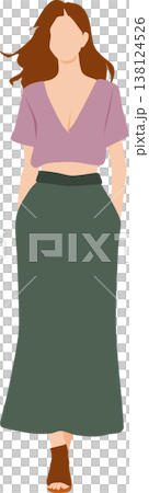 夏服を着た女性のイラスト 夏服を着た女性のイラスト 138124526