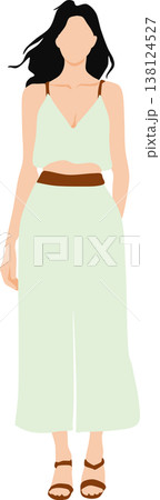 夏服を着た女性のイラスト 138124527
