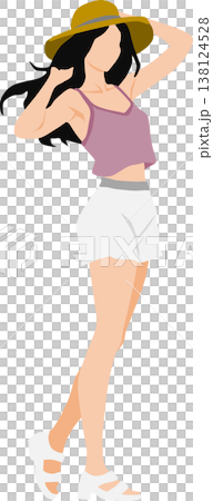 夏服を着た女性のイラスト 夏服を着た女性のイラスト 138124528
