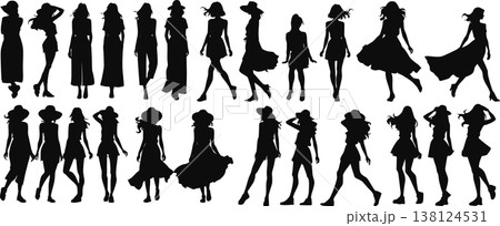 夏服を着た女性のイラスト 夏服を着た女性のイラスト 138124531