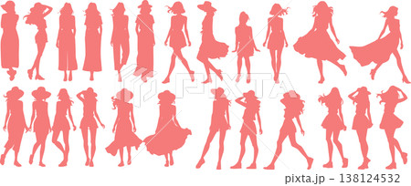 夏服を着た女性のイラスト 138124532