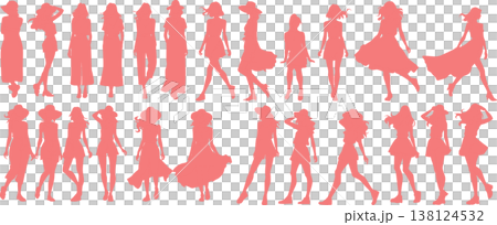 夏服を着た女性のイラスト 138124532