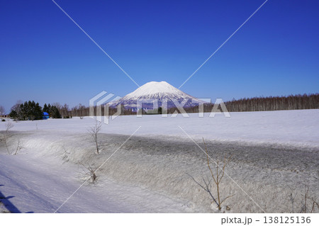宮田ビューポイントパーキングから見る冬の羊蹄山（2026年3月 138125136