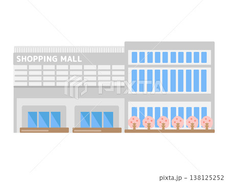 ショッピングモール　建物　桜　イラスト 138125252