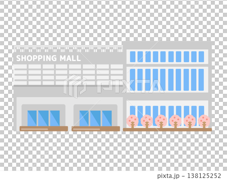 ショッピングモール　建物　桜　イラスト 138125252